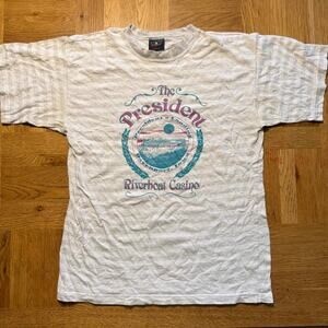 Vintage 90s The President Riverboat Casino T-Shirt Large Davenport Iowa USA Made